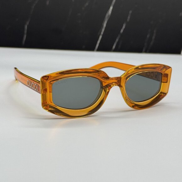 NEW GUCCI SUNGLASSES GG1719S 005 ORANGE GRAY EYEWEAR - Picture 7 of 10